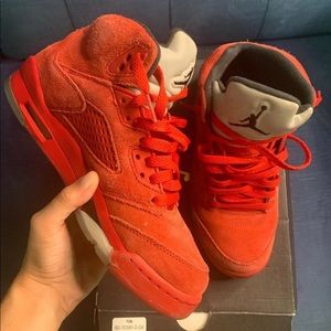 Air Jordan Retro 5 red suede